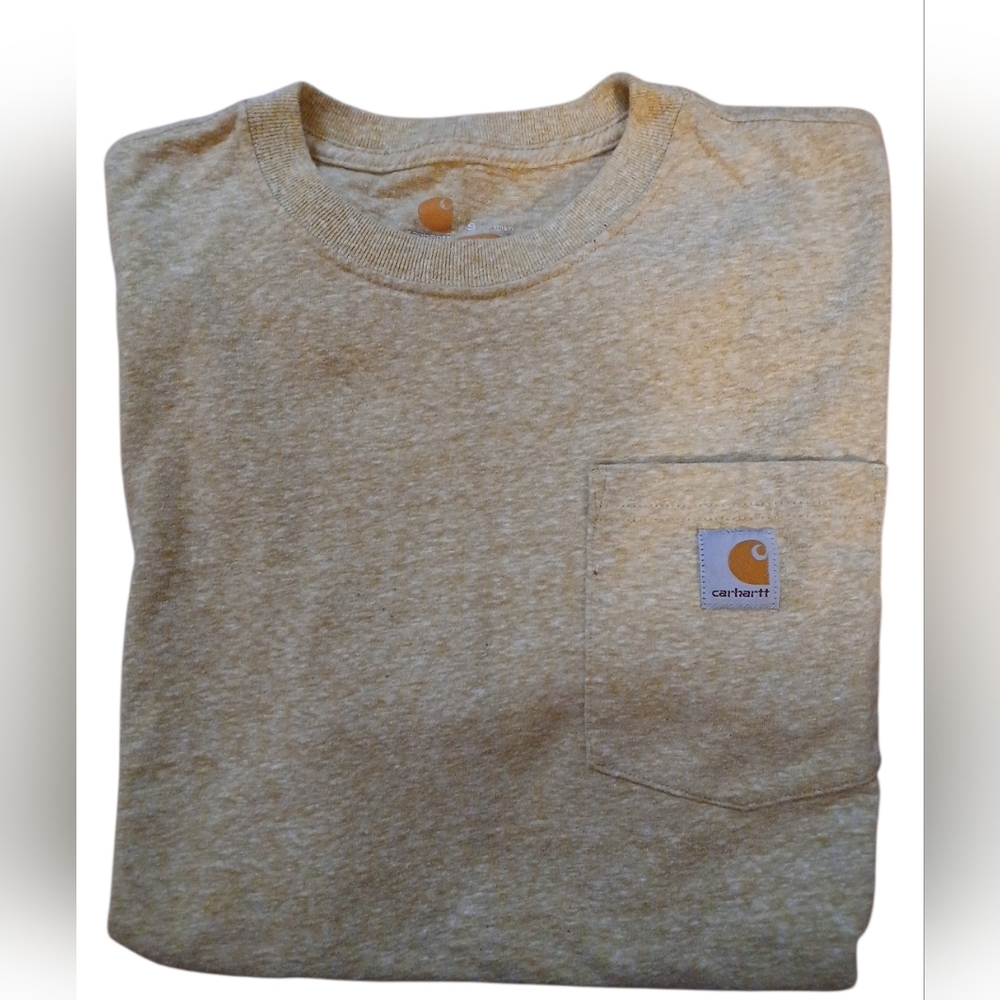 VINTAGE CARHARTT Tee. Mens. Size Small. Color : Beige/tan
